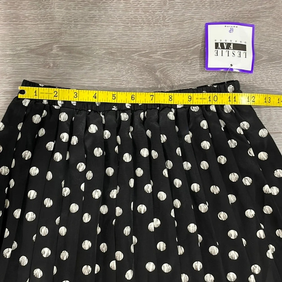 NWT Vintage Leslie Faye Pull On Elastic Waist Pleated Midi Skirt 6P - Picture 7 of 14